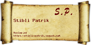 Stibli Patrik névjegykártya