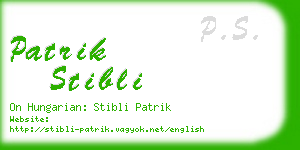 patrik stibli business card